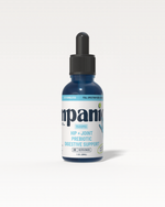 blue tincture bottle on a white background