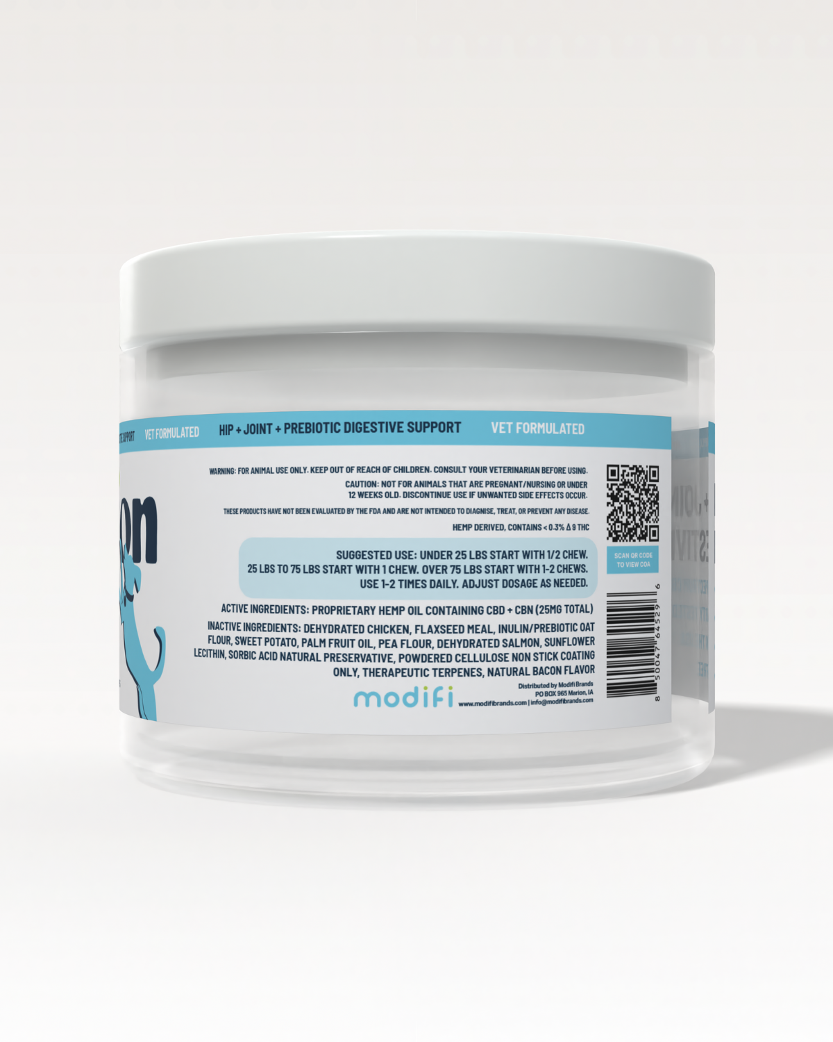 Container with label on a white background