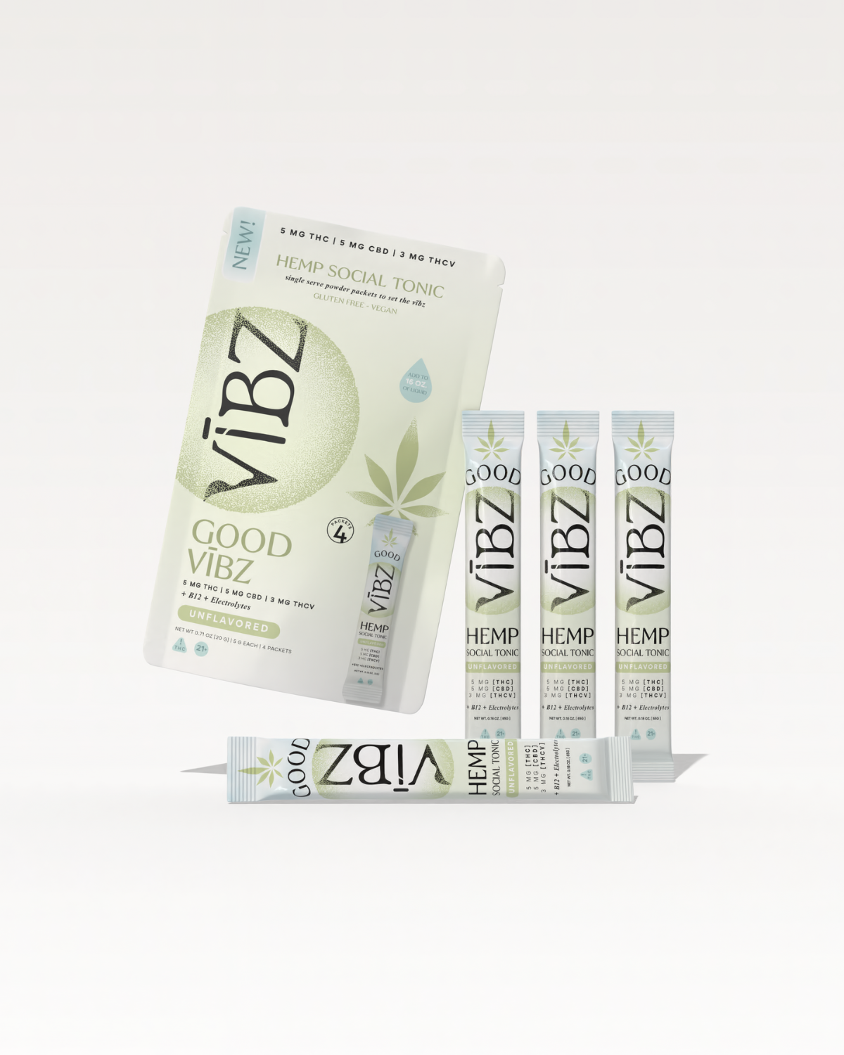 Good Vibz Hemp Social Tonic 4-Pack Unflavored Drink Mix