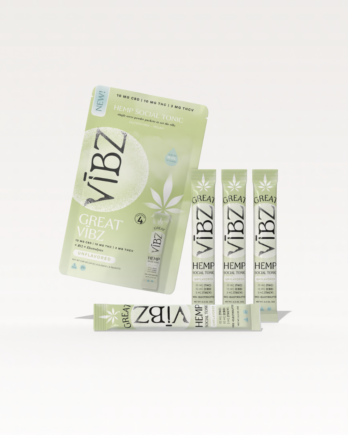 Great VĪBZ 10mg THC Drink Mix | 4-Pack Social Tonic - Modifi Brands