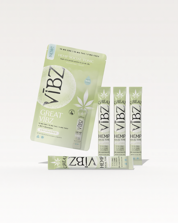 Great Vibz Hemp Social Tonic 4-Pack Unflavored Drink Mix
