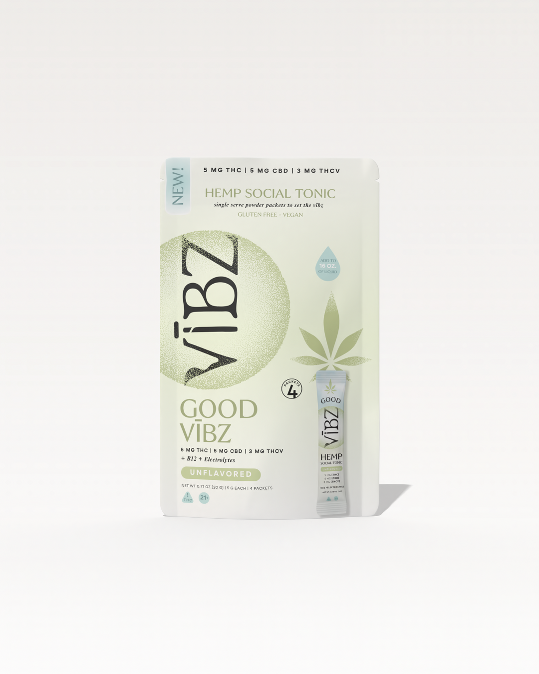 Good Vibz Hemp Social Tonic 4-Pack Unflavored Drink Mix